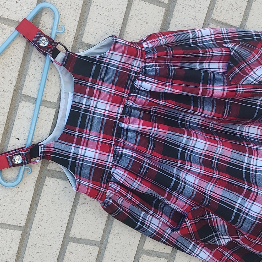Bonnie Jean Red Paid Dress - Picture 5 of 9